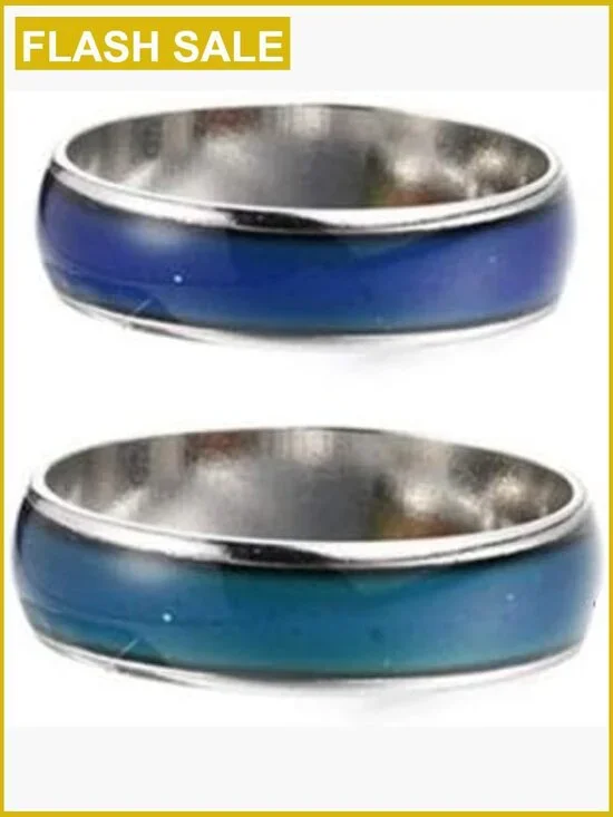 Mood Ring Color Changing Copper Ring for Women Men 2 Pack