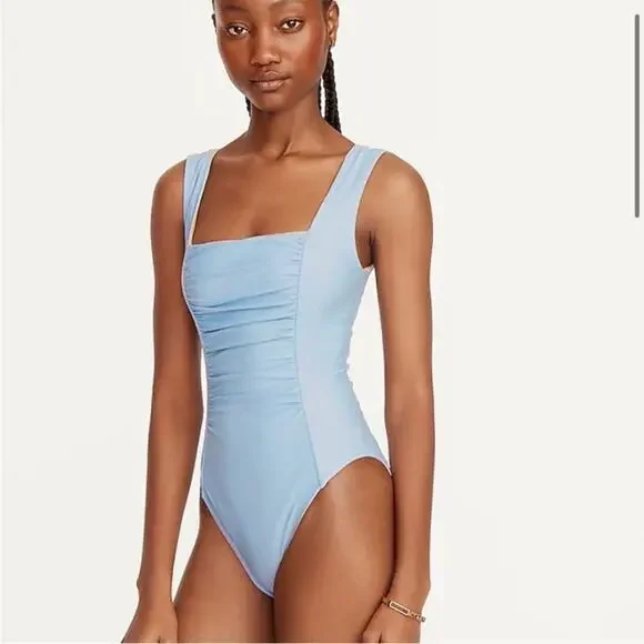 NWT J. Crew Ruched Squareneck One Piece