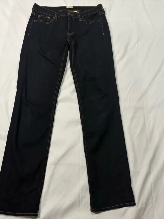 J.Crew Dark Wash Mid Rise Stretch Straight Jeans Sz 25