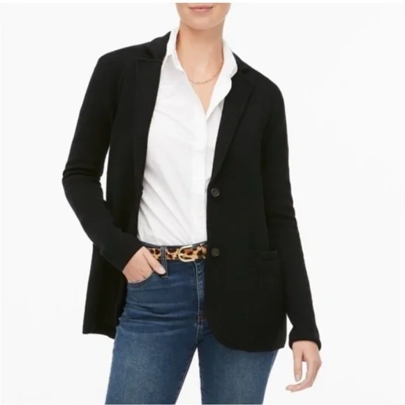 J Crew 2 Button Black Women's Sweater Blazer Size‎ XXL