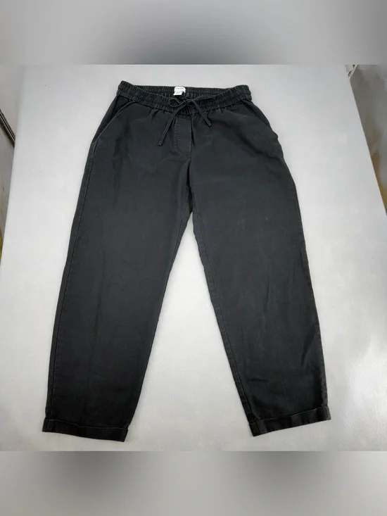 J.Crew Black Linen Blend Pants Sz 6 Womens