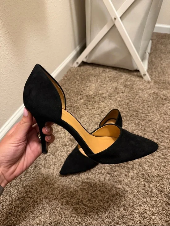 Black suede J.Crew heels