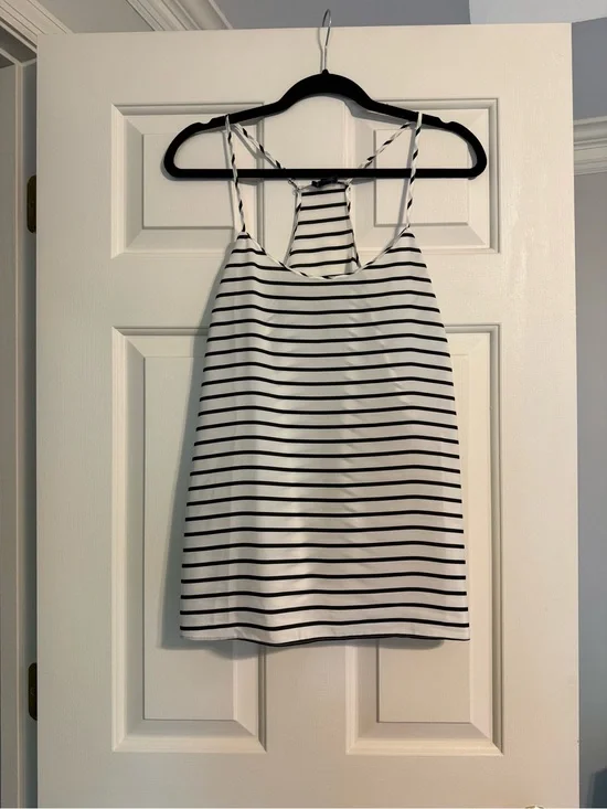 J. Crew Black & White Striped Racerback Cami