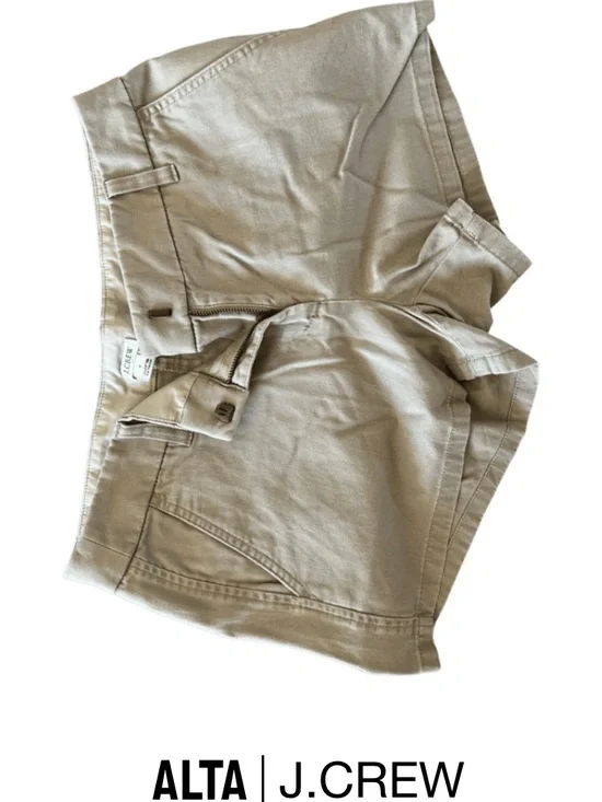 J. Crew Women’s Flat Front Shorts in Light Khaki
