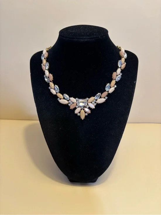 J.Crew Statement Necklace in Neutral and Clear 18”+3”