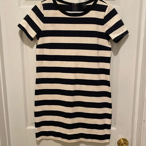J Crew Striped Black and White shirt Dress