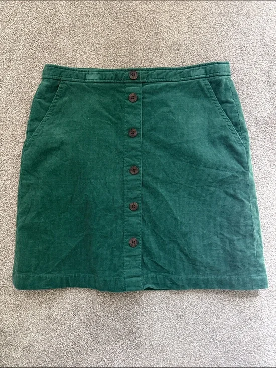 J. Crew Emerald Green Button-Front Mini Skirt