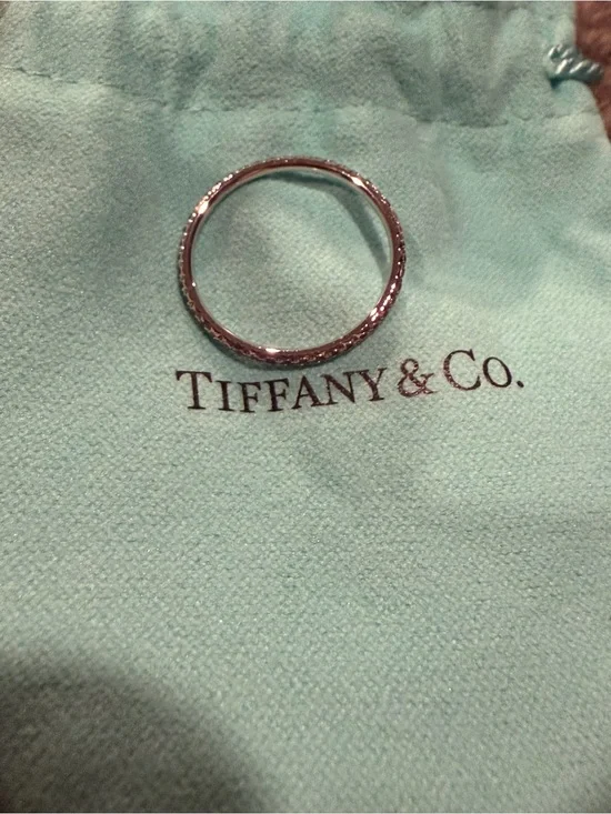 Tiffany & Co. White Gold and Amethyst Stackable Band