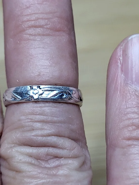 925 Sterling Silver Floral Engraved Band Pinki, Midi Or Toe Ring