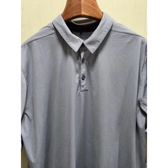 Nike Golf Polo Shirt‎ Mens 2XL Gray Solid Dri-FIT Standard Fit Short Sleeve