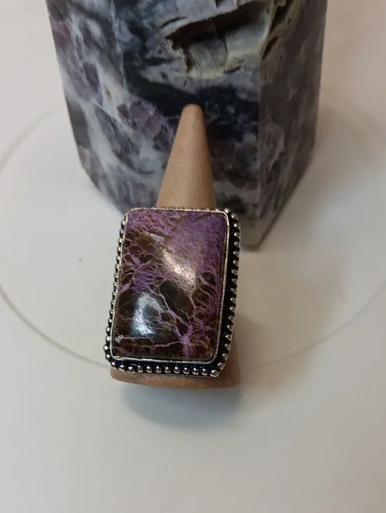 Purple Marbled Statement Ring - Women Jewelry