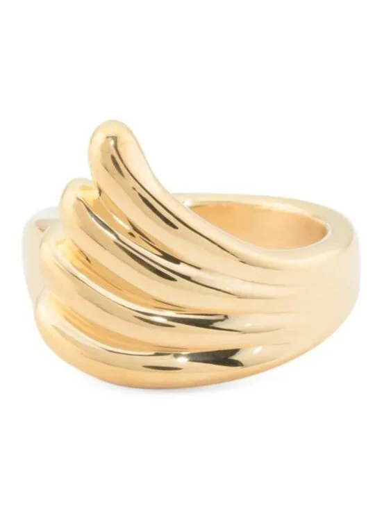 MILOR GOLD Made In Italy 14kt Gold Tail Fish Ring