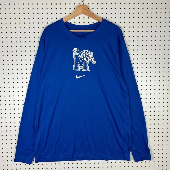 Nike 1 Cent Memphis Tigers Size XL Penny Hardaway Dri-Fit Long Sleeve T Shirt‎
