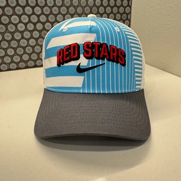 Chicago Red Stars Hat Cap Trucker Blue White Gray Nike 1Size Retro Snap Back Y2K