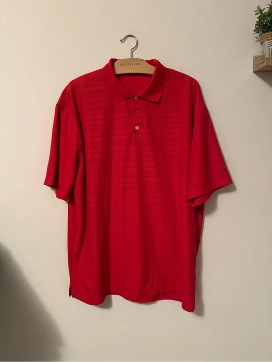 Nike Men's Red Short Sleeve Golf Polo