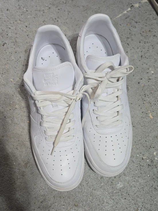 Nike Men's All-White Leather Sneakers