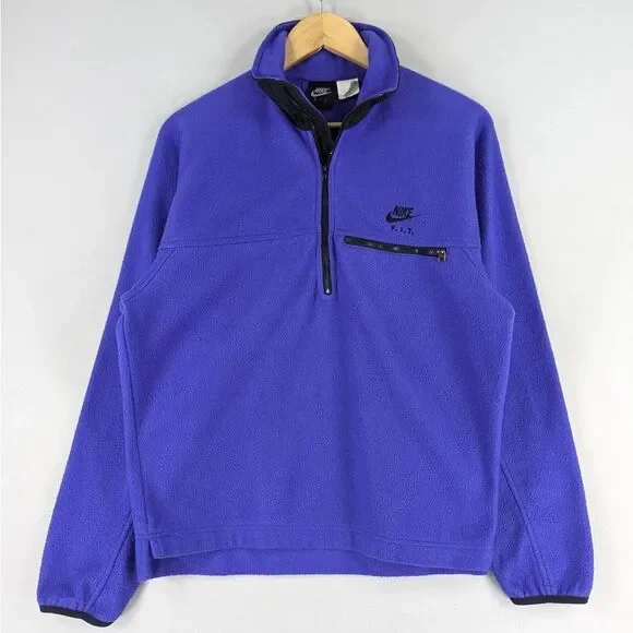 90s Vintage Nike Fit Purple Quarter Zip Pullover Fleece Large