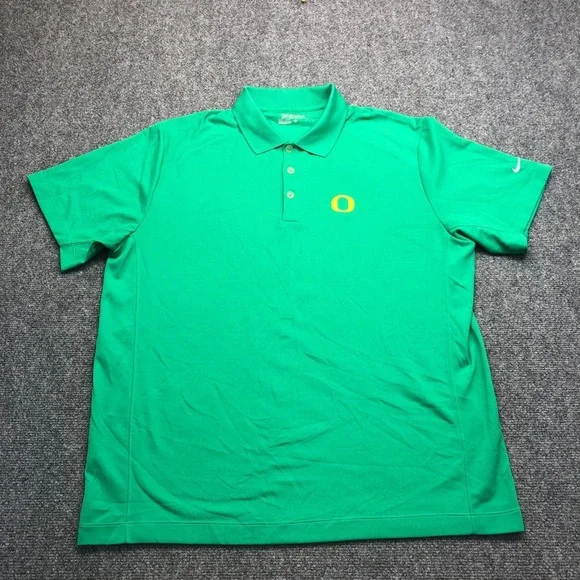 Nike Golf Oregon Ducks Dri-FIT Polo Shirt Mens Large Green Short Sleeve