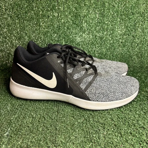 Nike Varsity Compete Trainer Knit‎ Mesh Running Sneaker Black White Mens Size 13