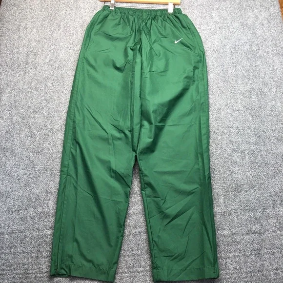 Vintage Nike Team Mens Medium Green Windbreaker Track Pants Embroidered Swoosh