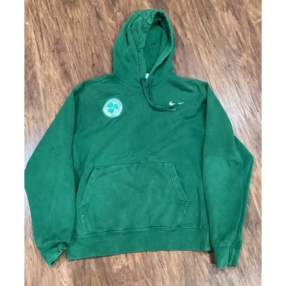 Vintage Nike Swoosh 90s Pullover Hoodie Sweatshirt M Green