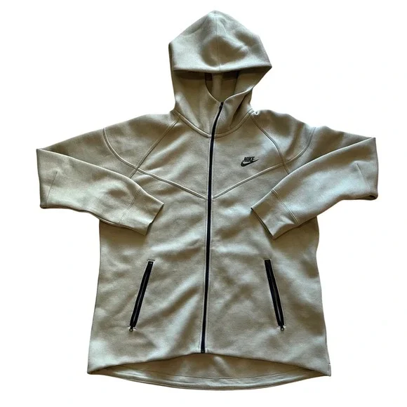 Nike Tech Fleece Windrunner Full Zip Hoodie Khaki Olive Green FB8338-276 Mens XL