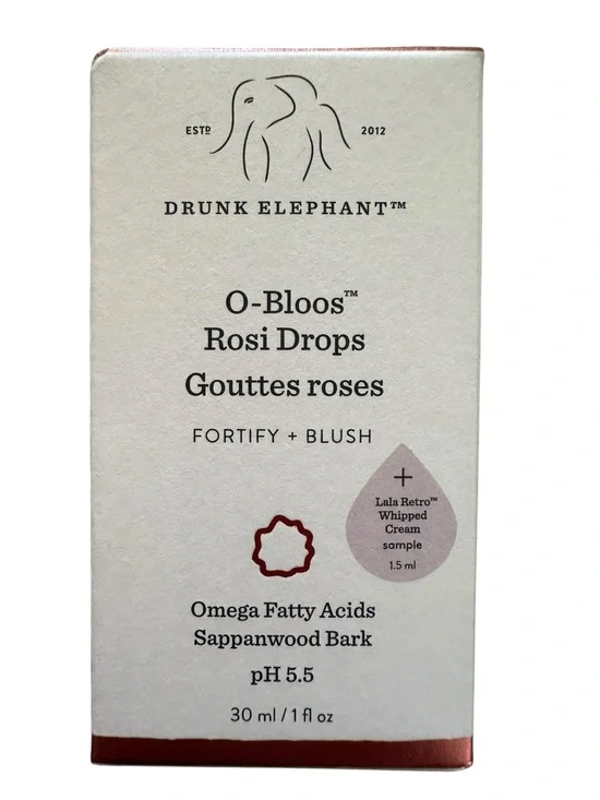 Drunk Elephant O-Bloos Rosi Drops 30mL + Lala Retro Sample NIB