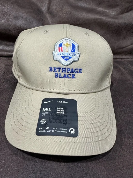 NWT Nike Ryder Cup 2025 Bethpage Black Dri‑FIT Hat – Beige Club Cap (M/L)