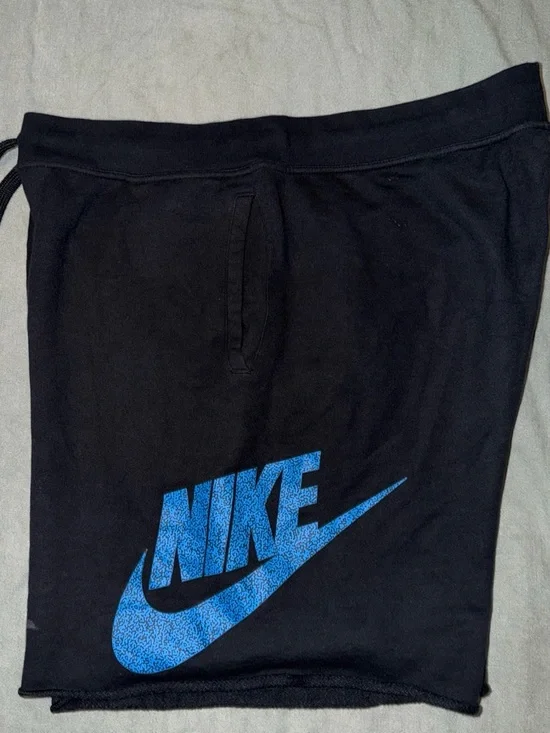 Mens Nike Black Shorts with Blue Speckled Logo