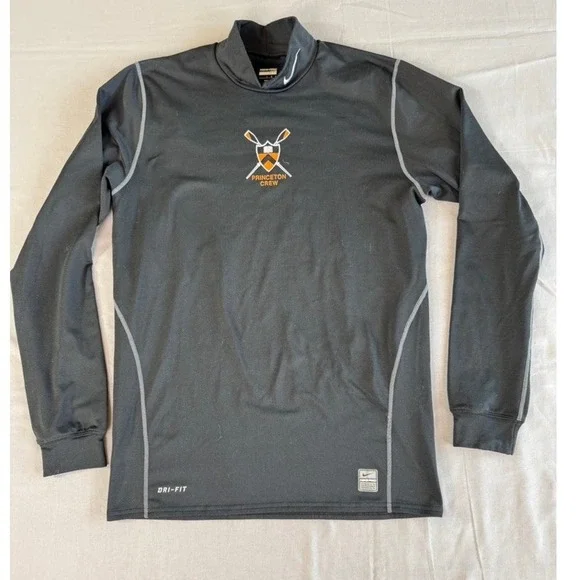 Nike Pro Dri-FIT Princeton Crew Shirt Large Gray‎ Fitted  Long Sleeve Athletic