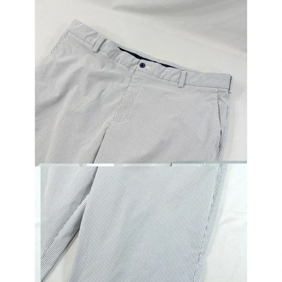 Nike Pants Men 38x30 Gray Chino Pleated Dri Fit Modern Golf Seersucker Trouser