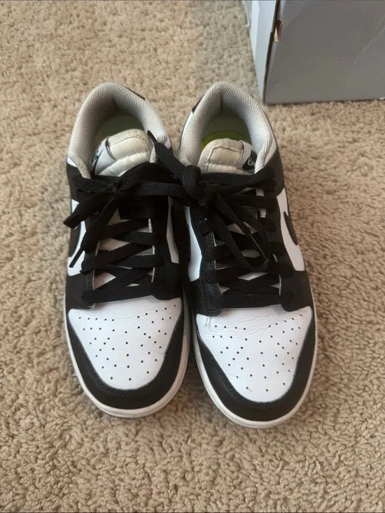 Nike Black and White Low-Top Sneakers with Perforated Toe