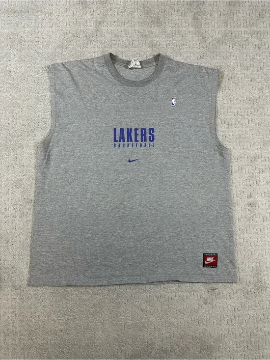 Vintage Nike Los Angeles Lakers Grey Sleeveless Basketball Tank