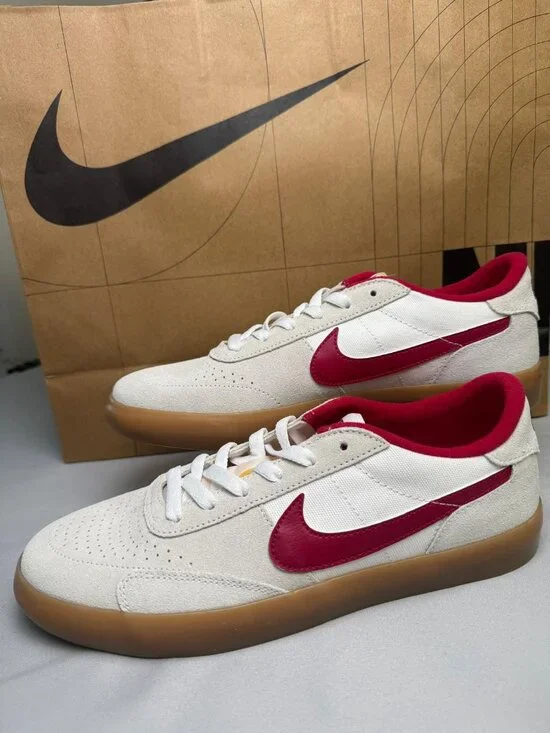 Nike SB Heritage Vulc Men’s 8 White Red Gum Skate Shoes NWOB