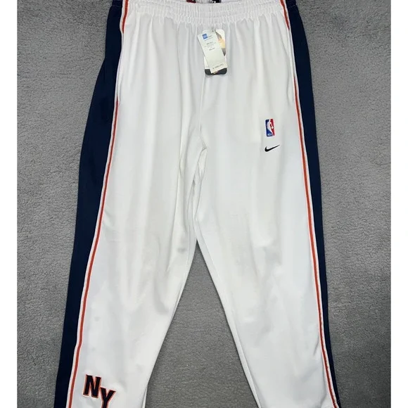 NOS Nike NY Knicks Warm Up Track Pants Men's 2XL XXL White Basketball 2000s‎ VTG