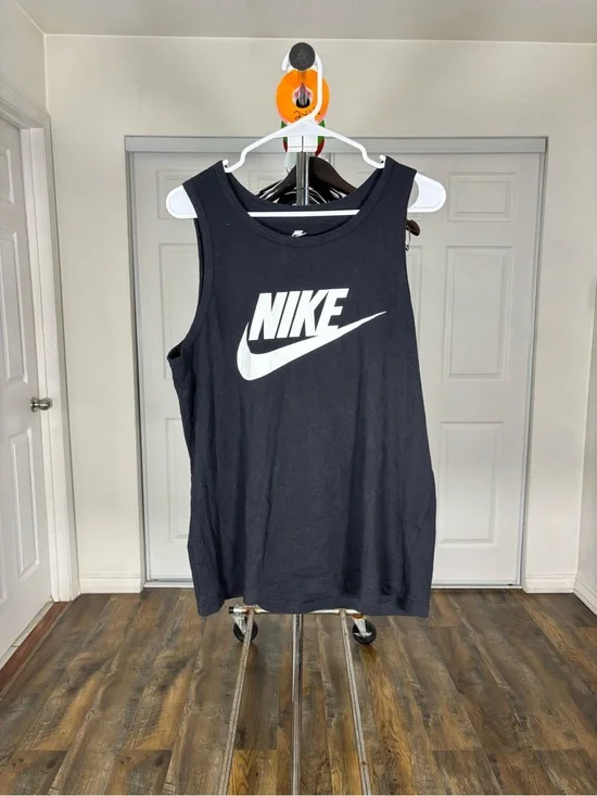Nike Black Tee with White Logo Print