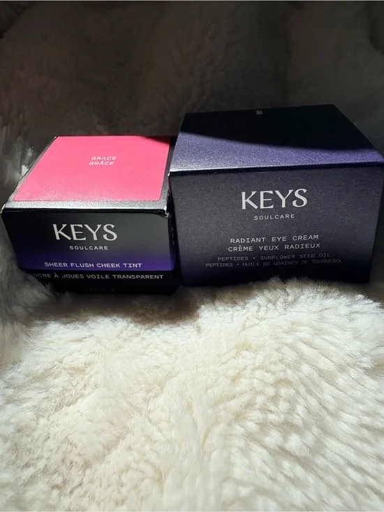 KEYS Soulcare Radiant Eye Cream & Sheer Flush Cheek Tint - Pink/Black Packaging