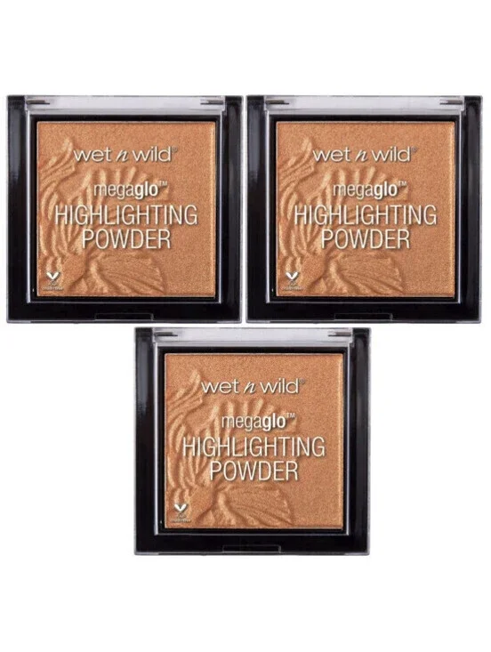 Lot of 3: NEW Wet N Wild Megaglo Highlighting Powder in 336A Awesome Blossom