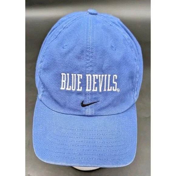 Vintage Nike Duke Blue Devils Hat Mens Strapback Blue Center Swoosh Y2K NCAA
