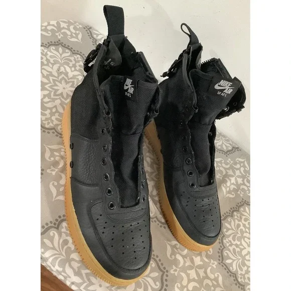Nike SF Air Force 1 Mid Black Gum Hype Sneakers Size US 8.5 UK7.5