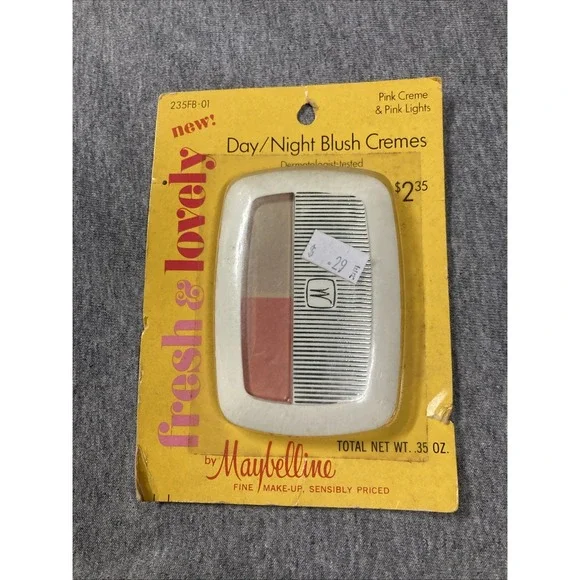 Vintage Maybelline Cream Blush Creme Pink Lights NOS Deadstock Prop 1970s  Retro