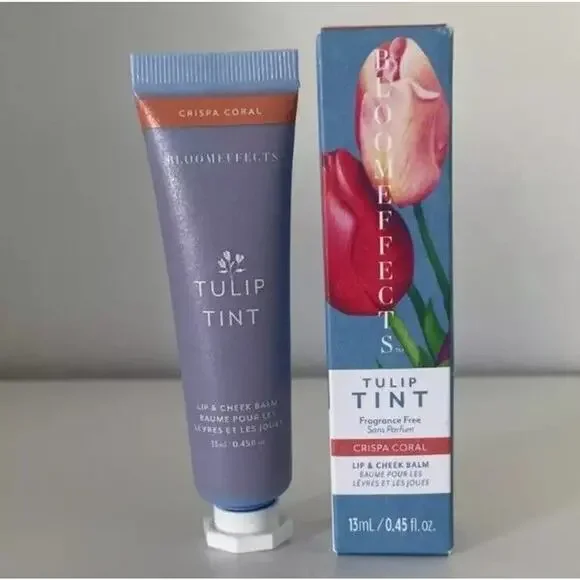NIB‎ Bloomeffects Tulip Tint Lip & Cheek Balm Crispa Coral 13ml Blush Color