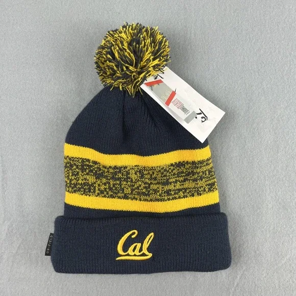 California Golden Bears Winter Hat Beanie Knit Pom NCAA Football Nike NEW