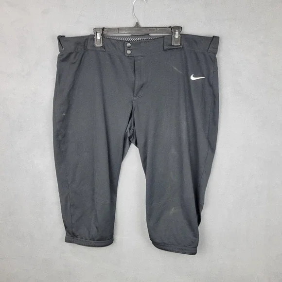 Nike Vapor Elite Game Day Capri Pants Mens 2XL Charcoal Gray Logo Baseball Game‎