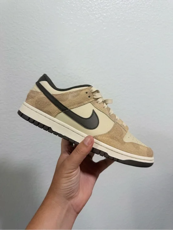 Nike Dunk Low Beige and Dark Brown Suede Sneaker