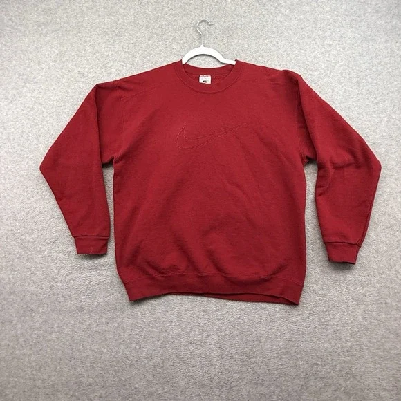 Vintage 90s Nike Crewneck Sweatshirt Men's Medium Embroidered Swoosh Made In USA