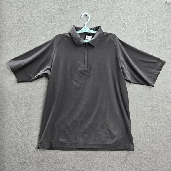 VINTAGE‎ Nike Golf Men Polo XL Gray Activewear Logo Zipper Short Sleeve Y2K
