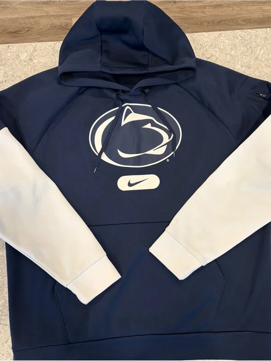Nike Navy and White Penn State Pullover Hoodie