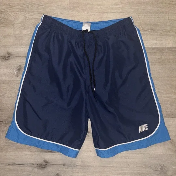 Vintage Y2K Nike Swim Trunks Board Shorts Men's Large Blue