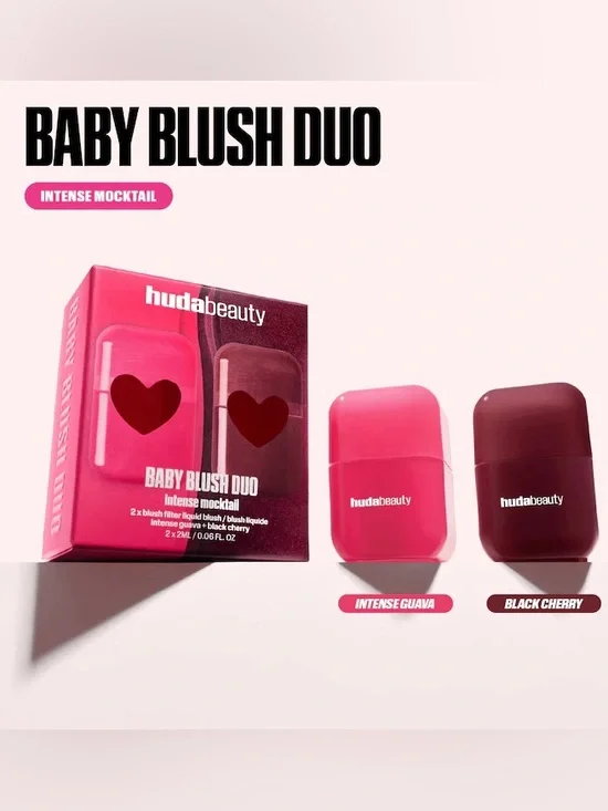 HUDA BEAUTY MINI Blush Mocktail Duos Intense Guava & Black Cherry